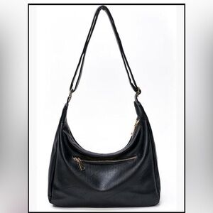 Slouchy Hobo Shoulder Bag Vegan Leather Adjustable Strap Crossbody Tote New